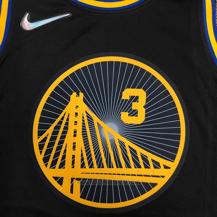Camiseta Golden State Warriors Jordan Poole #3 Ciudad 2021-22 Negro